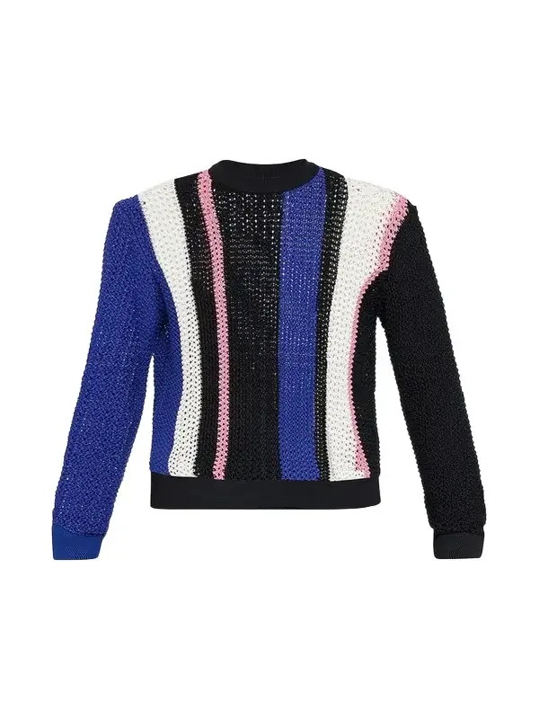Men's Block Stripe Pointelle Sweater