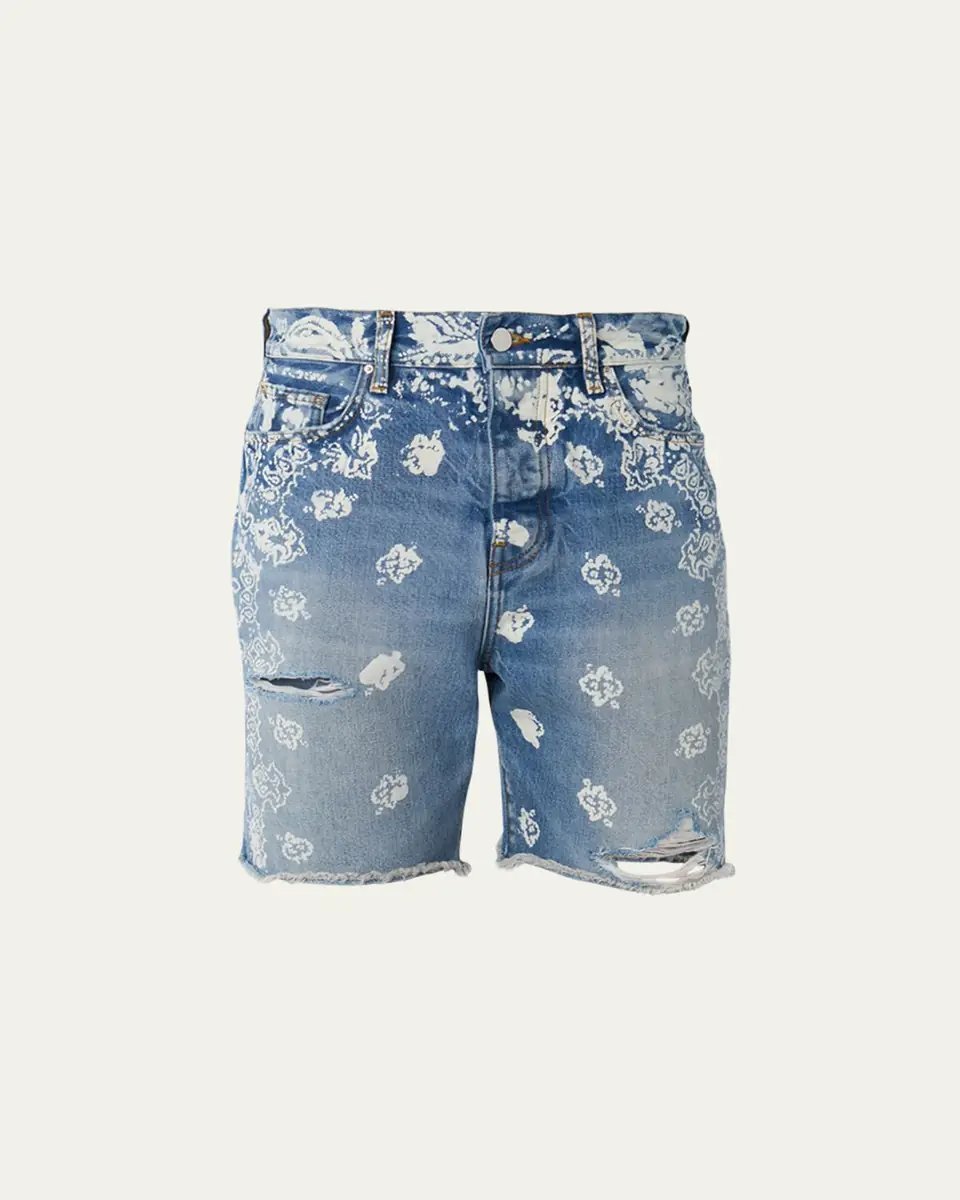 AMIRI Men's Bleach Bandana Denim Shorts | Thumbnail 2