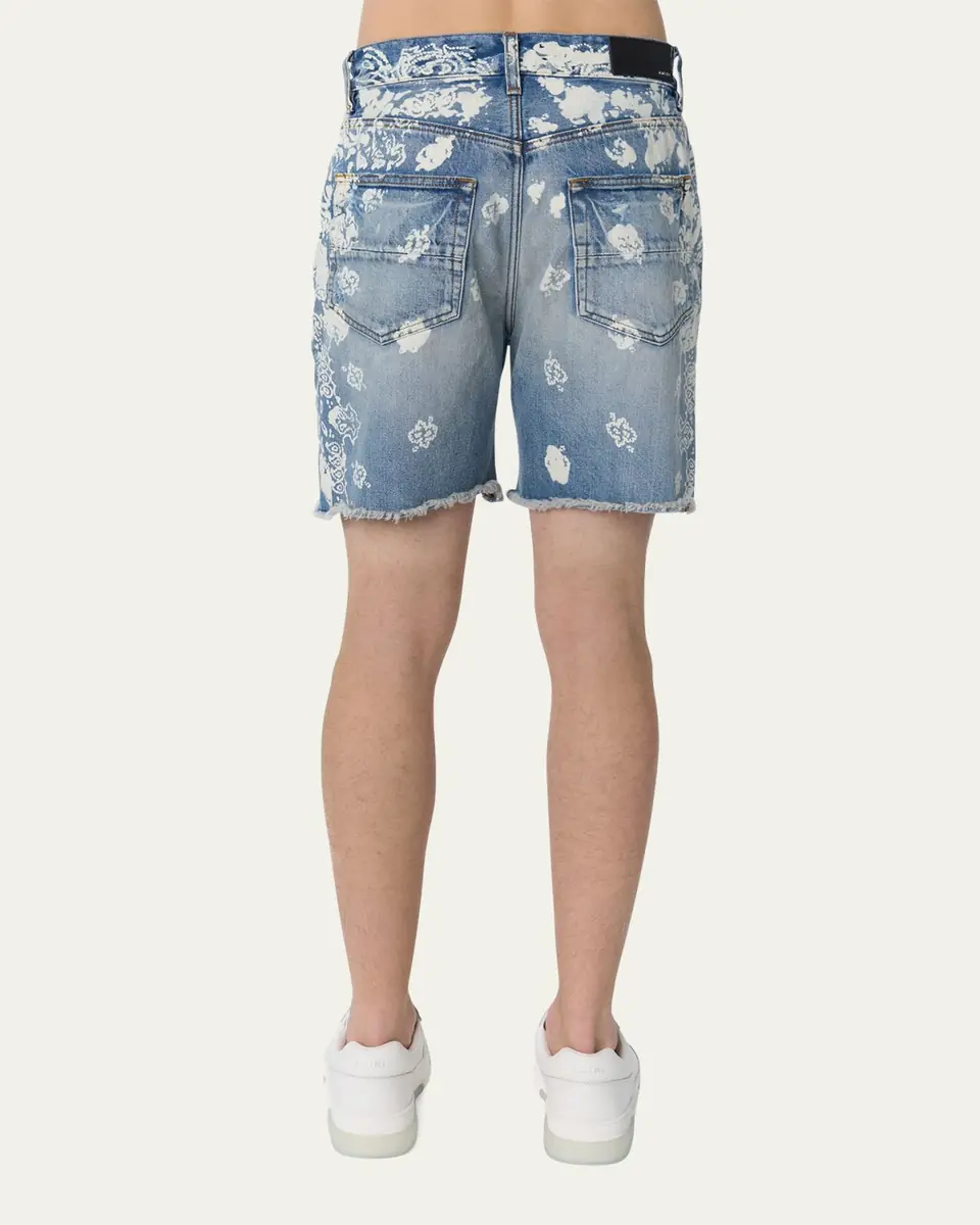 AMIRI Men's Bleach Bandana Denim Shorts | Thumbnail 3