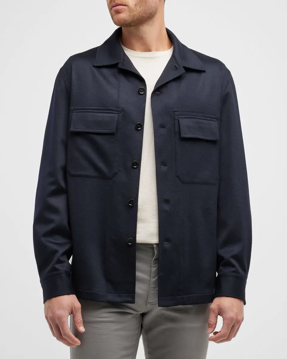 ZEGNA Men's Cashmere Overshirt | Thumbnail 3 ZEGNA Men's Cashmere Overshirt | Thumbnail 3