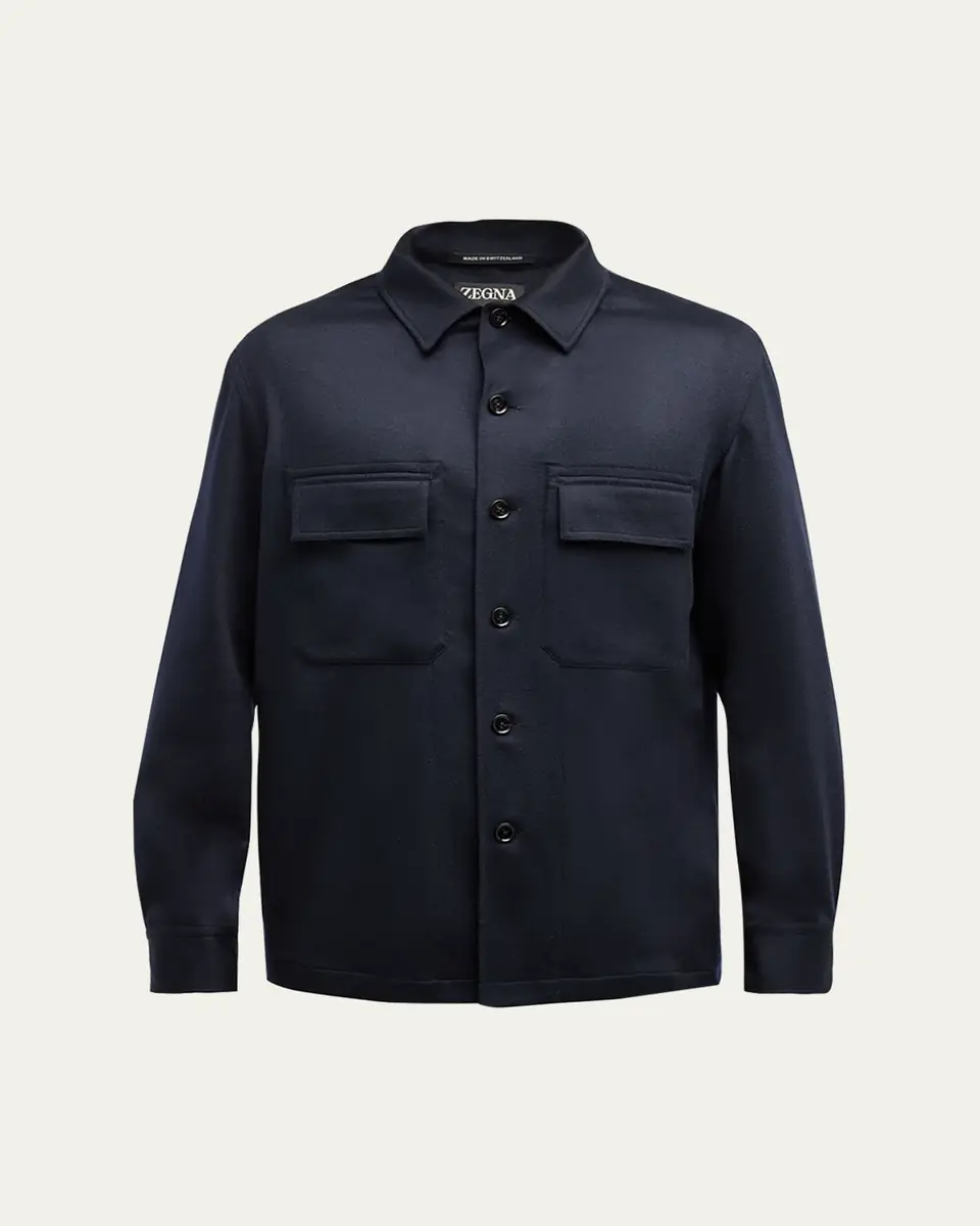 ZEGNA Men's Cashmere Overshirt | Thumbnail 8 ZEGNA Men's Cashmere Overshirt | Thumbnail 8