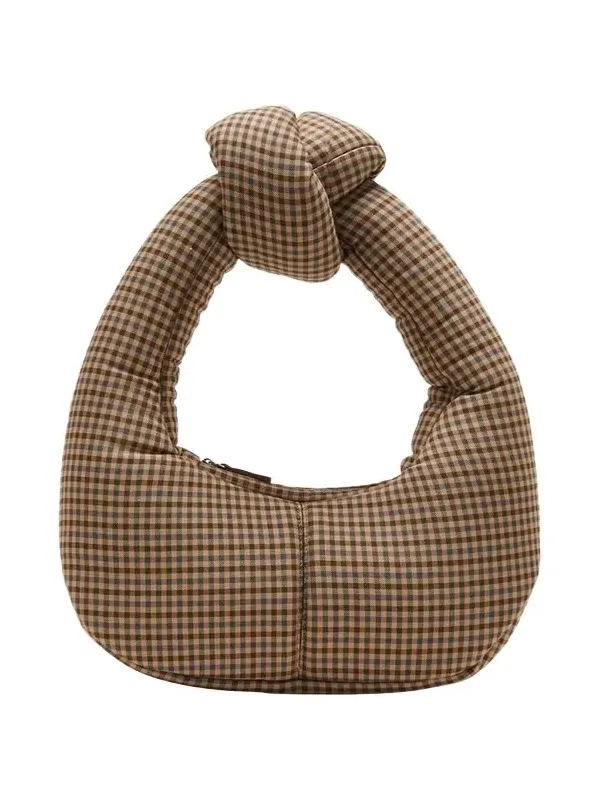 A.W.A.K.E. MODE Mia Gingham Knot Top-Handle Bag