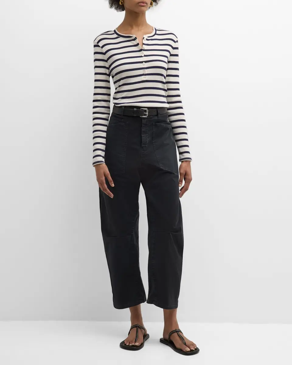 Nili Lotan Shon Mid-Rise Cropped Pants | Thumbnail 42 Nili Lotan Shon Mid-Rise Cropped Pants | Thumbnail 42