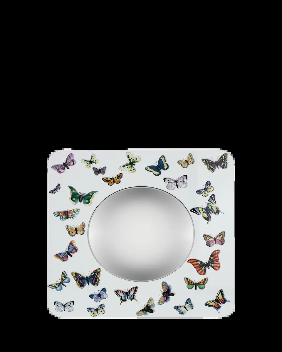 FORNASETTI Farfalle Convex Mirror with Square Frame | Thumbnail 2 FORNASETTI Farfalle Convex Mirror with Square Frame | Thumbnail 2