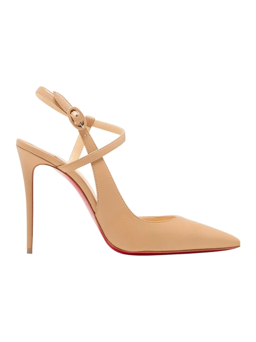 Christian Louboutin Jenlove Calfskin Red Sole Ankle-Strap High-Heel Pumps