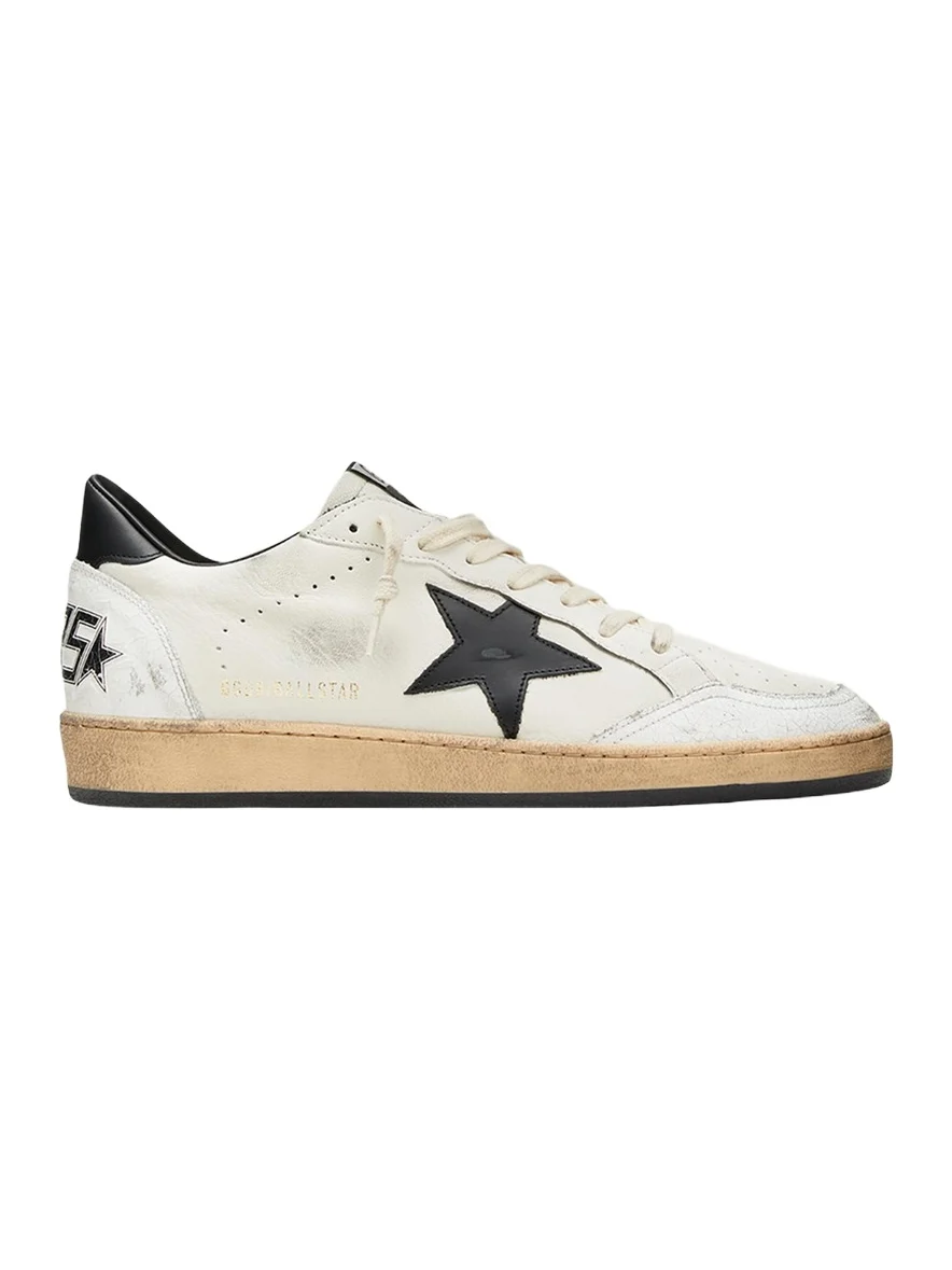 Men's Ball Star Distressed Leather Low-Top Sneakers