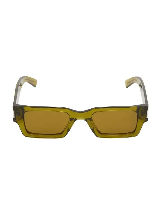 Men's Rectangle Acetate Sunglasses with Logo