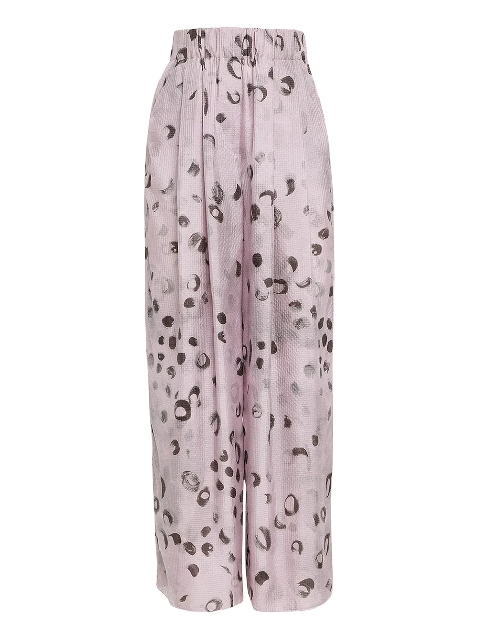Printed Silk Wide-Leg Pants