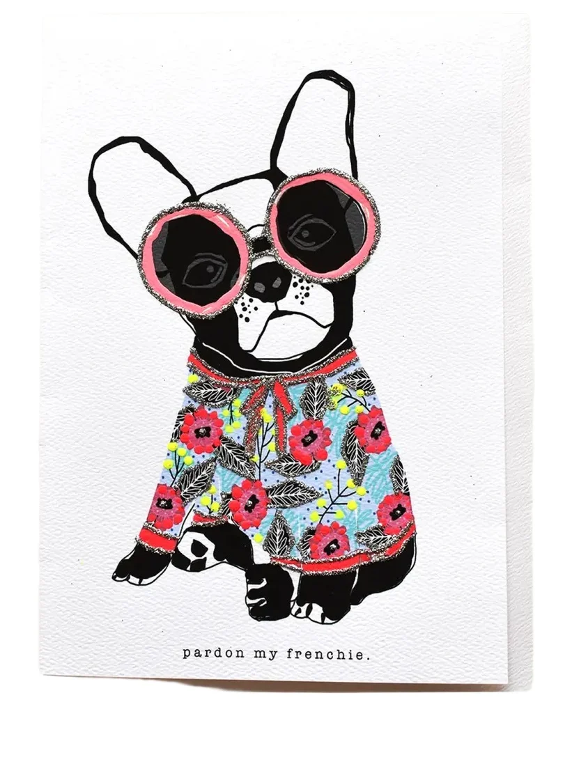 Verrier Pardon My Frenchie Folded Paper Card