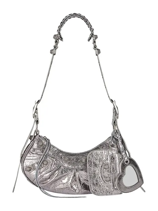 Balenciaga Cagole XS Metallic Stud Hobo Shoulder Bag