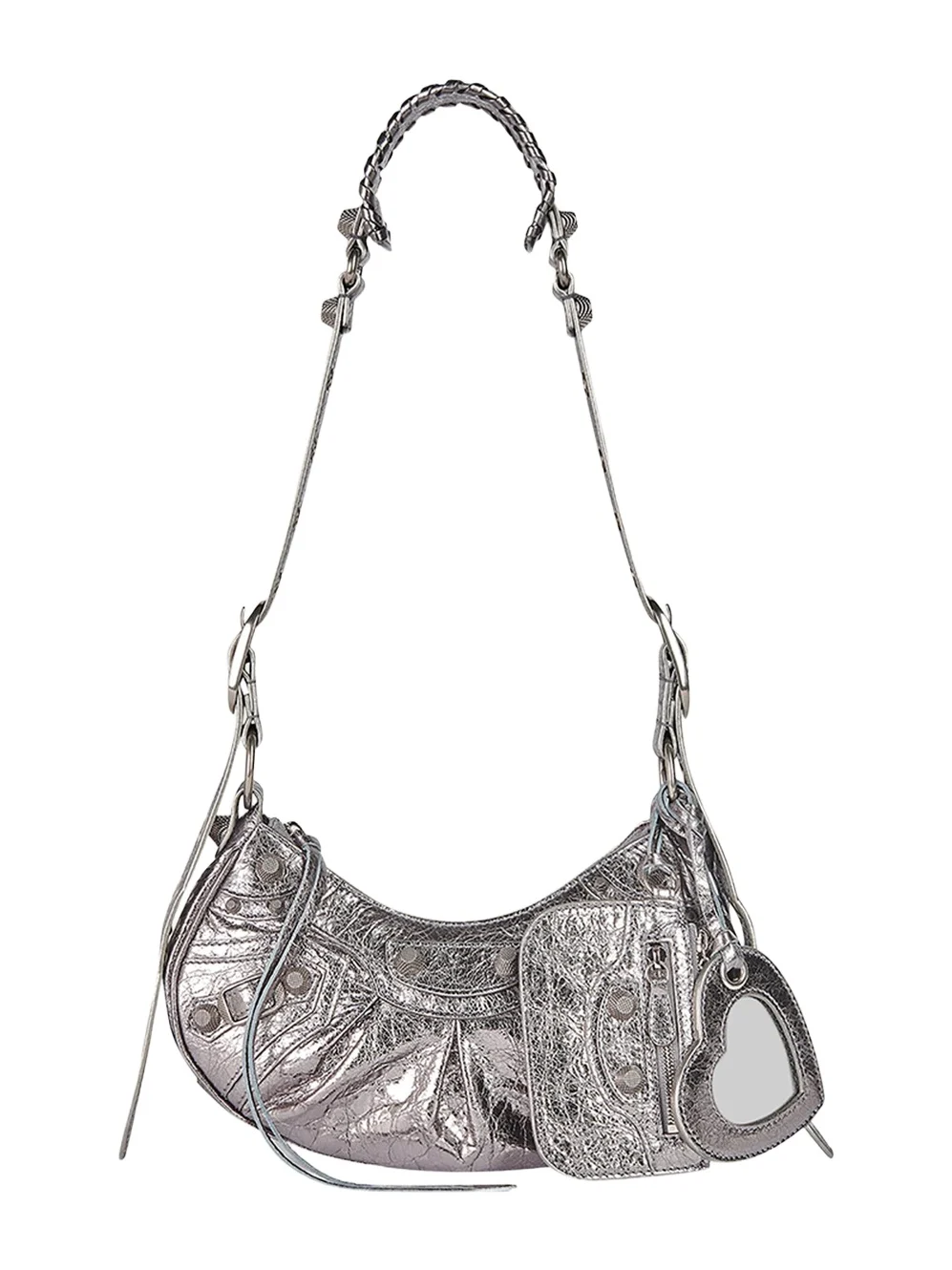 Balenciaga Cagole XS Metallic Stud Hobo Shoulder Bag