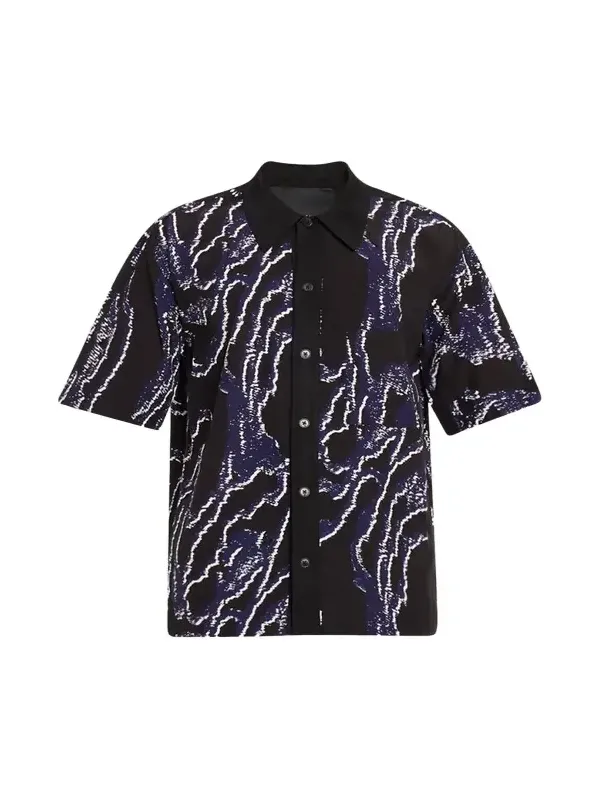 Men's Wood Grain-Print Sport Shirt