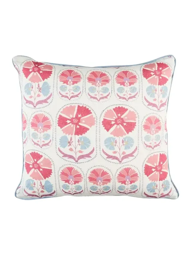 Schumacher Anjuna Floral Linen Pillow