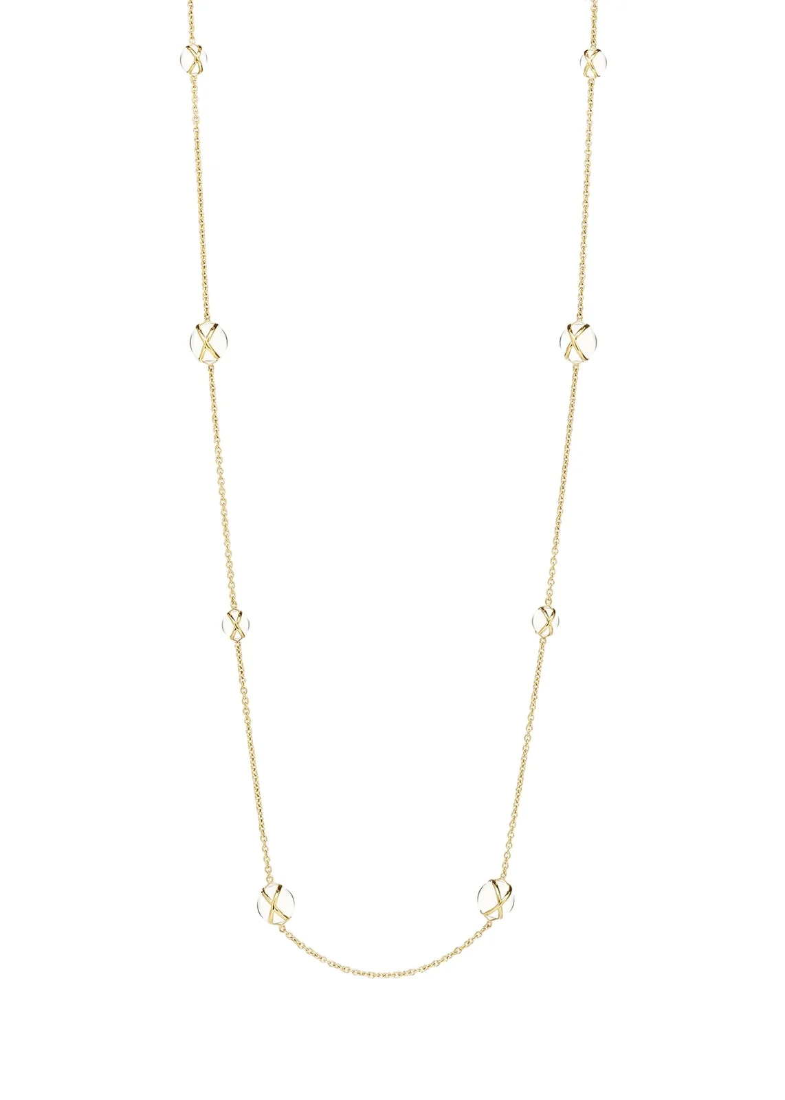Prisma 18k Gold Crystal Quartz Station Chain Necklace Prisma 18k Gold Crystal Quartz Station Chain Necklace