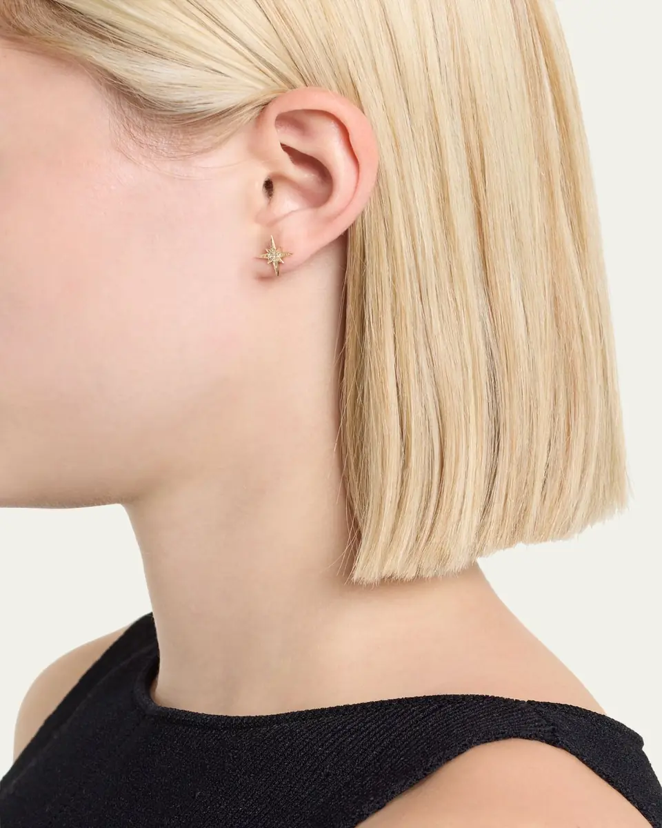 Sydney Evan Diamond Starburst Stud Earring, Single | Thumbnail 2