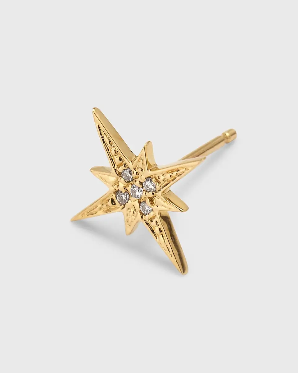 Sydney Evan Diamond Starburst Stud Earring, Single | Thumbnail 6