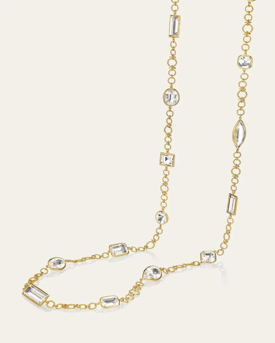 Verdura 18k Yellow Gold Crystal Confetti Necklace | Thumbnail 3