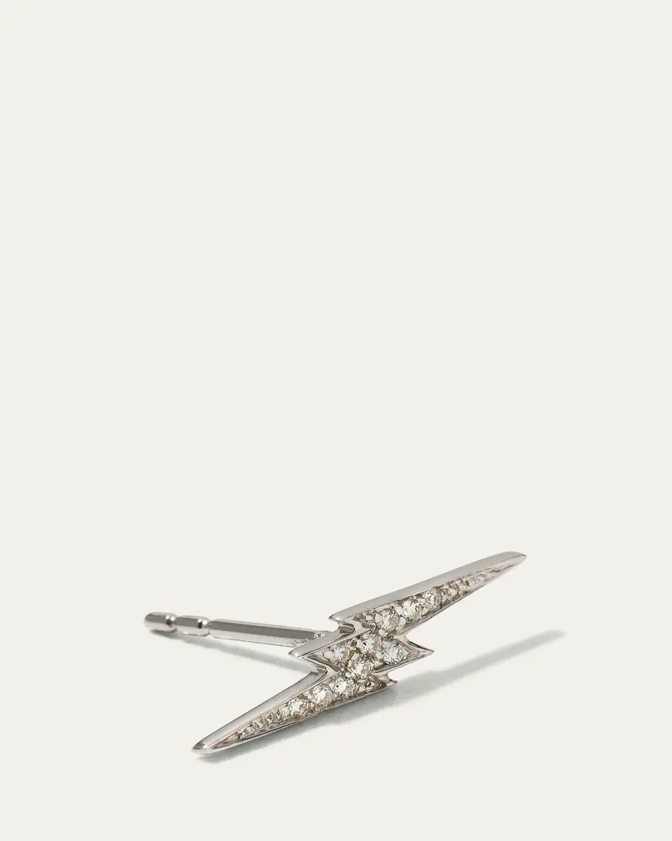 Sydney Evan 14k White Gold Diamond Lightning Bolt Stud Earring, Single | Thumbnail 7 Sydney Evan 14k White Gold Diamond Lightning Bolt Stud Earring, Single | Thumbnail 7