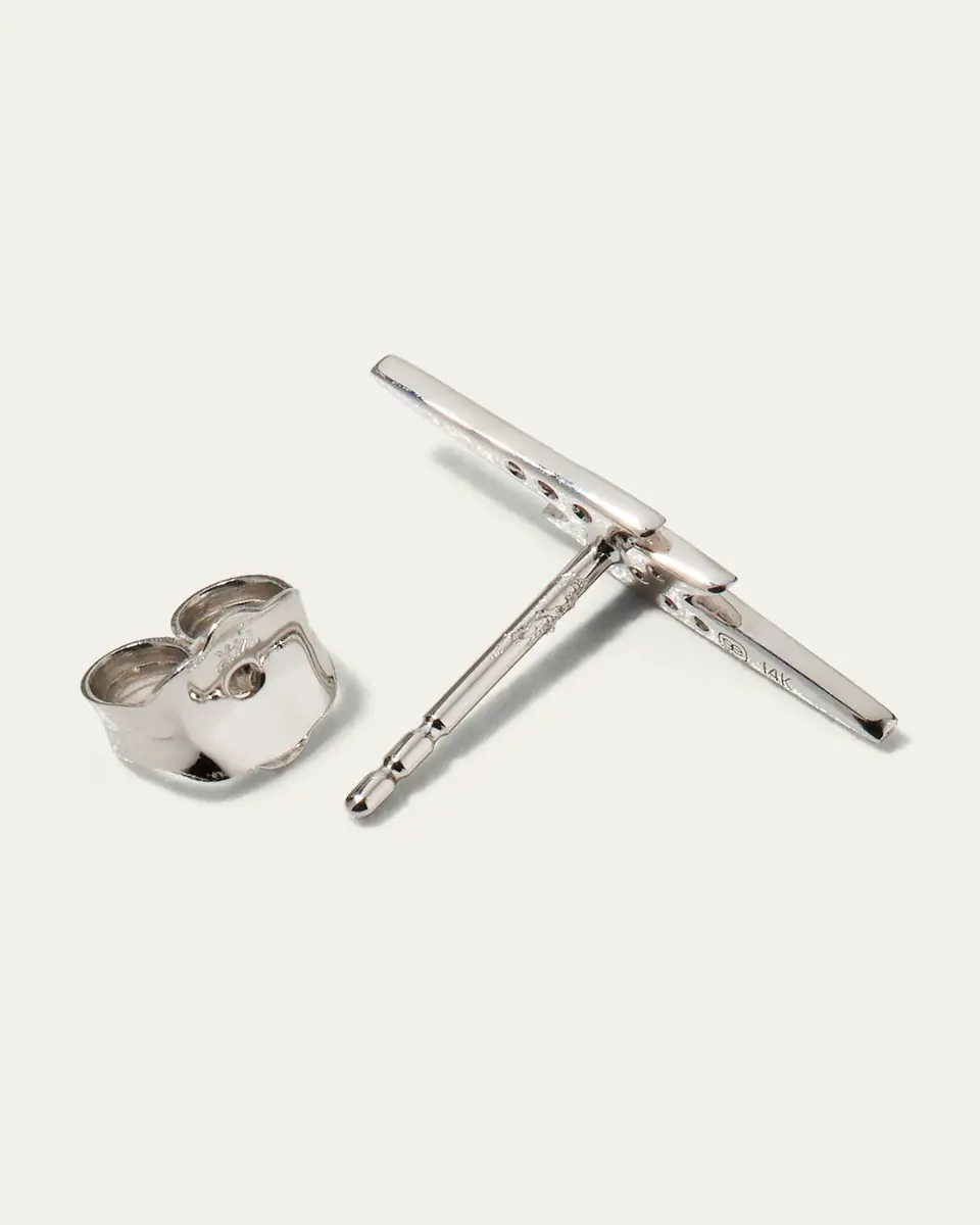 Sydney Evan 14k White Gold Diamond Lightning Bolt Stud Earring, Single | Thumbnail 8 Sydney Evan 14k White Gold Diamond Lightning Bolt Stud Earring, Single | Thumbnail 8