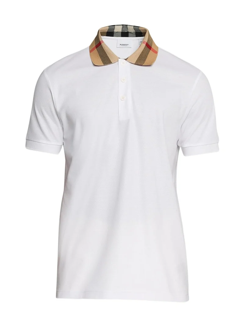 Men's Pique Polo Shirt with Check Collar Men's Pique Polo Shirt with Check Collar