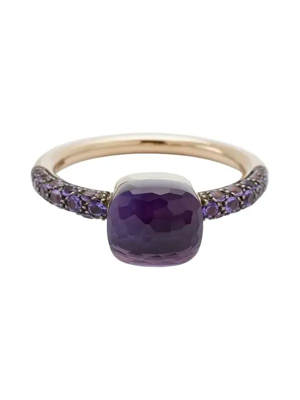 Rose Gold Nudo Petite Ring with Amethyst and Jade Rose Gold Nudo Petite Ring with Amethyst and Jade