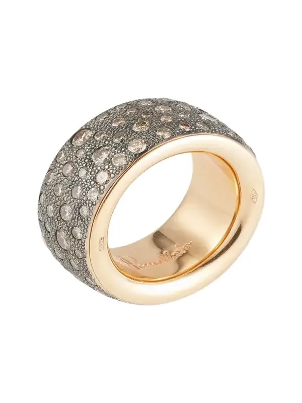 Iconica Rose Gold Maxi Ring with Brown Diamonds