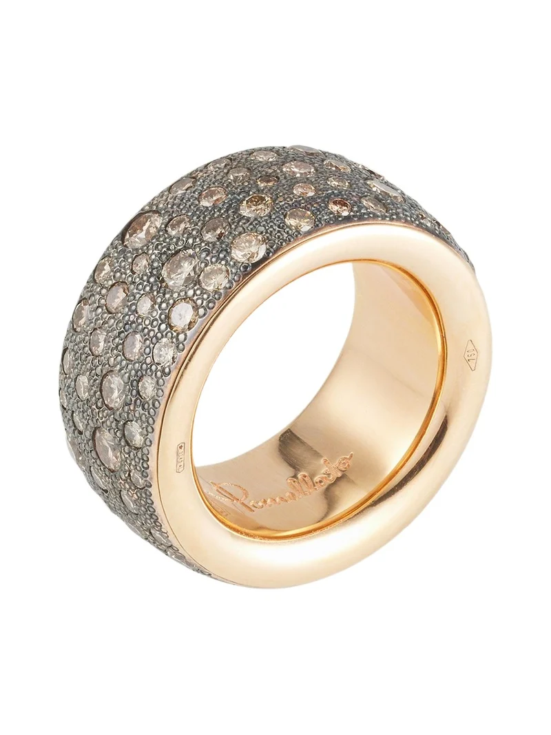 Iconica Rose Gold Maxi Ring with Brown Diamonds