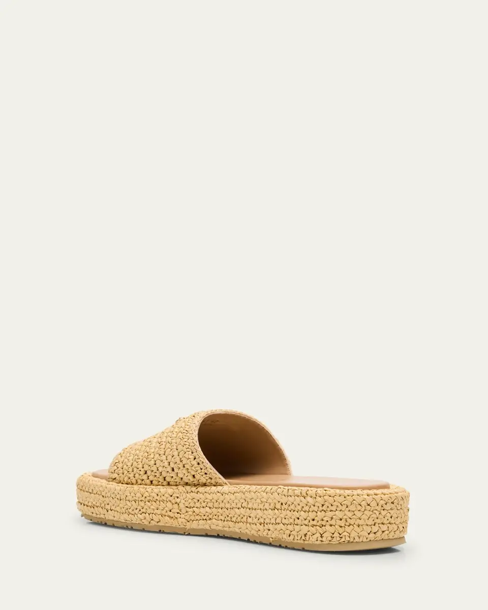 Prada Raffia Single-Band Platform Slides | Thumbnail 4