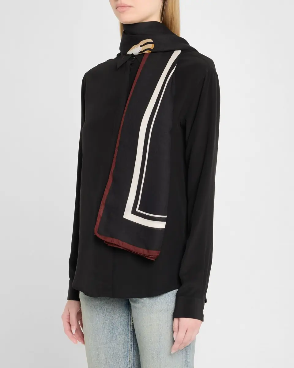 Saint Laurent Leopard Cashmere-Blend Square Scarf | Thumbnail 2