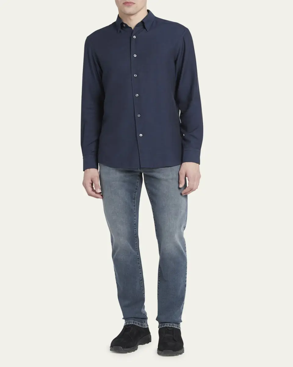 ZEGNA Men's Cashmere-Cotton Cashco Sport Shirt | Thumbnail 5 ZEGNA Men's Cashmere-Cotton Cashco Sport Shirt | Thumbnail 5
