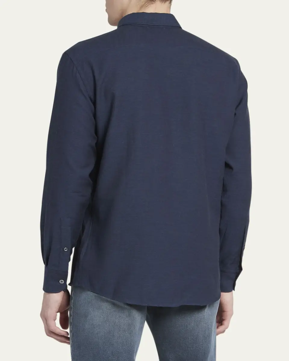 ZEGNA Men's Cashmere-Cotton Cashco Sport Shirt | Thumbnail 6 ZEGNA Men's Cashmere-Cotton Cashco Sport Shirt | Thumbnail 6