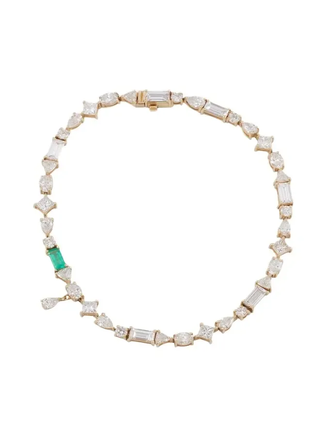 18K Yellow Gold Fancy Cut Diamond Tennis Bracelet