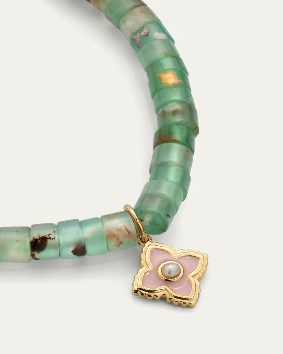 Sydney Evan 14k Gold Moroccon Beaded Bracelet with Pearl Charm | Thumbnail 6 Sydney Evan 14k Gold Moroccon Beaded Bracelet with Pearl Charm | Thumbnail 6