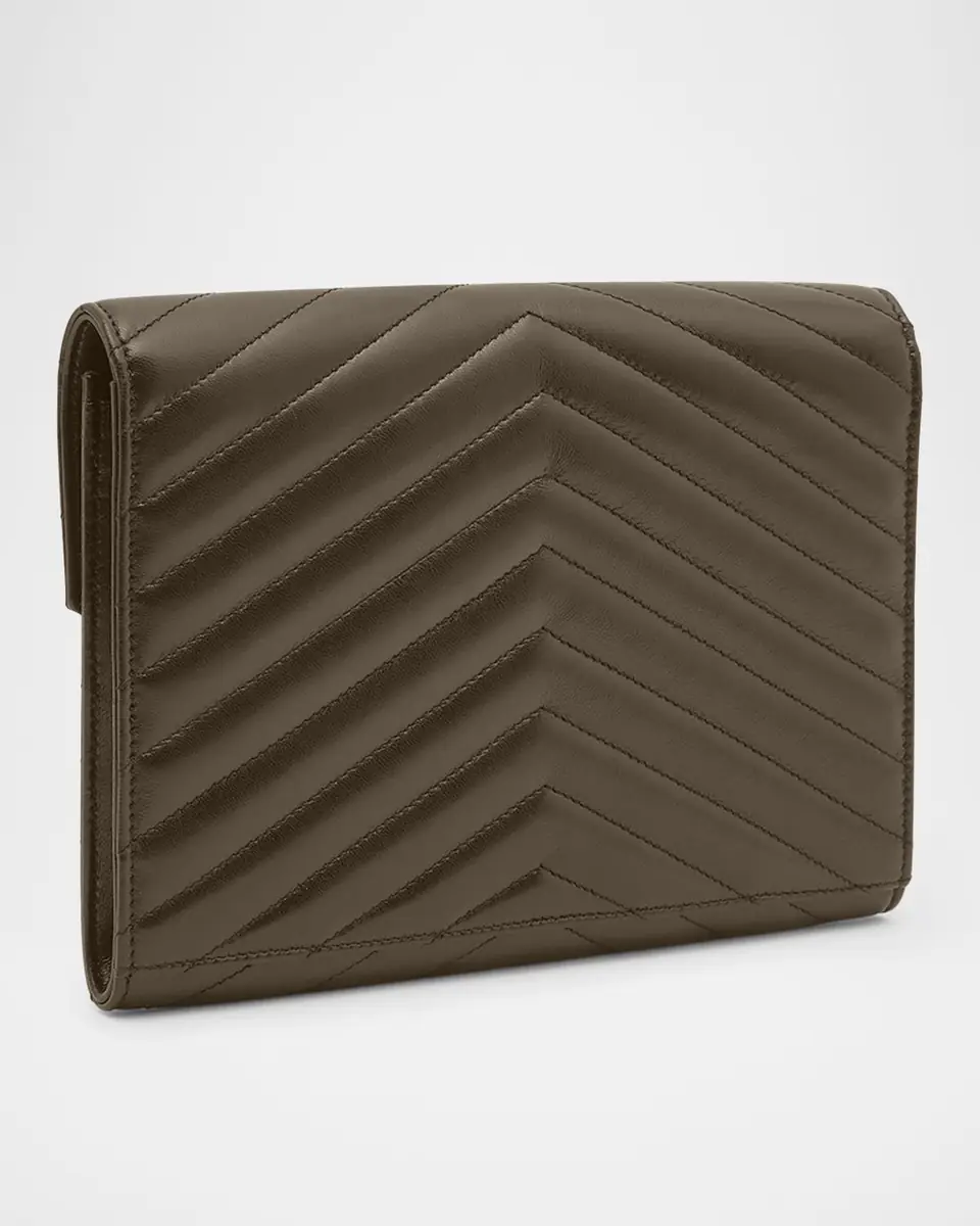 Saint Laurent Cassandre YSL Monogram Flap Clutch Bag in Smooth Leather | Thumbnail 5 Saint Laurent Cassandre YSL Monogram Flap Clutch Bag in Smooth Leather | Thumbnail 5