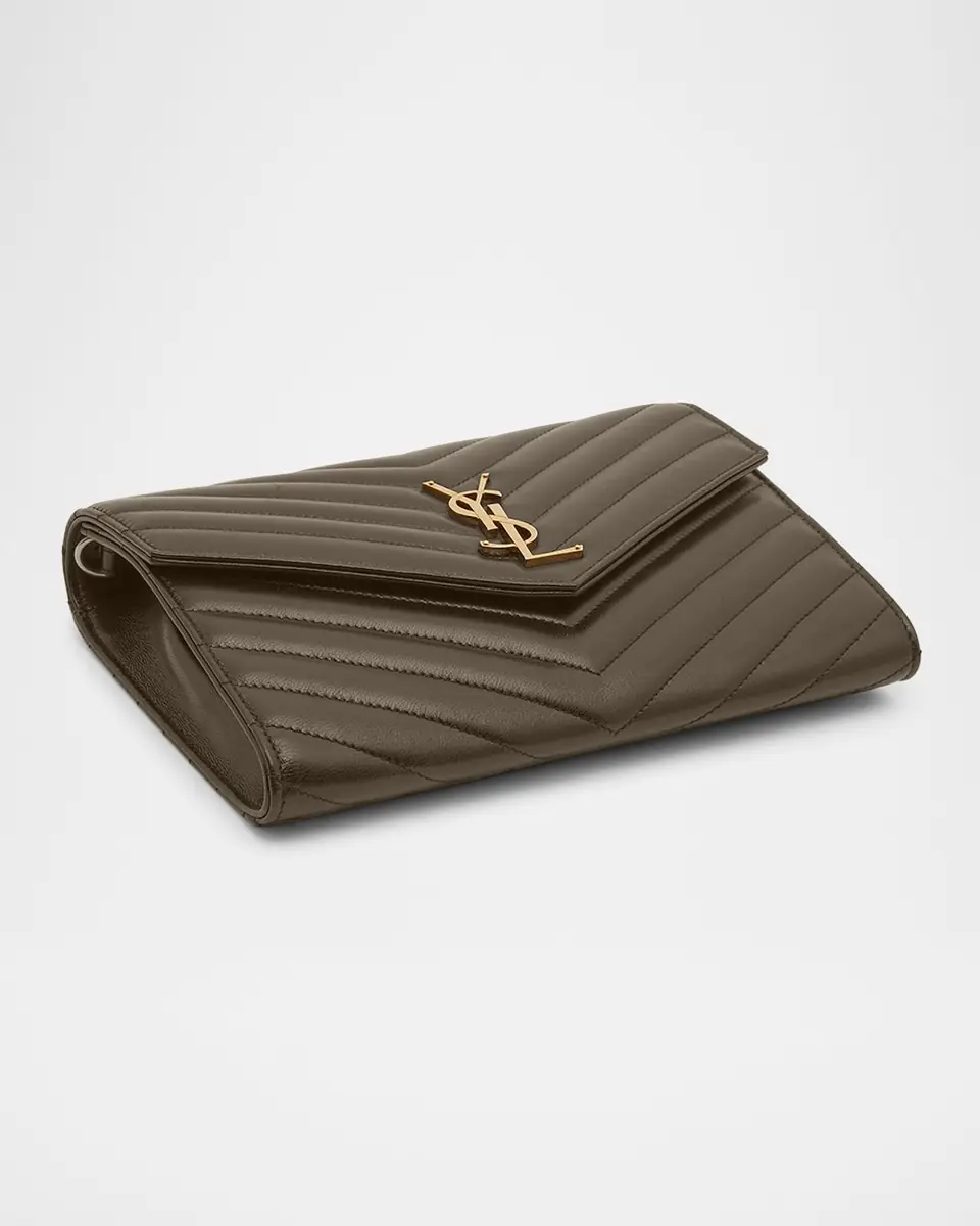 Saint Laurent Cassandre YSL Monogram Flap Clutch Bag in Smooth Leather | Thumbnail 6 Saint Laurent Cassandre YSL Monogram Flap Clutch Bag in Smooth Leather | Thumbnail 6