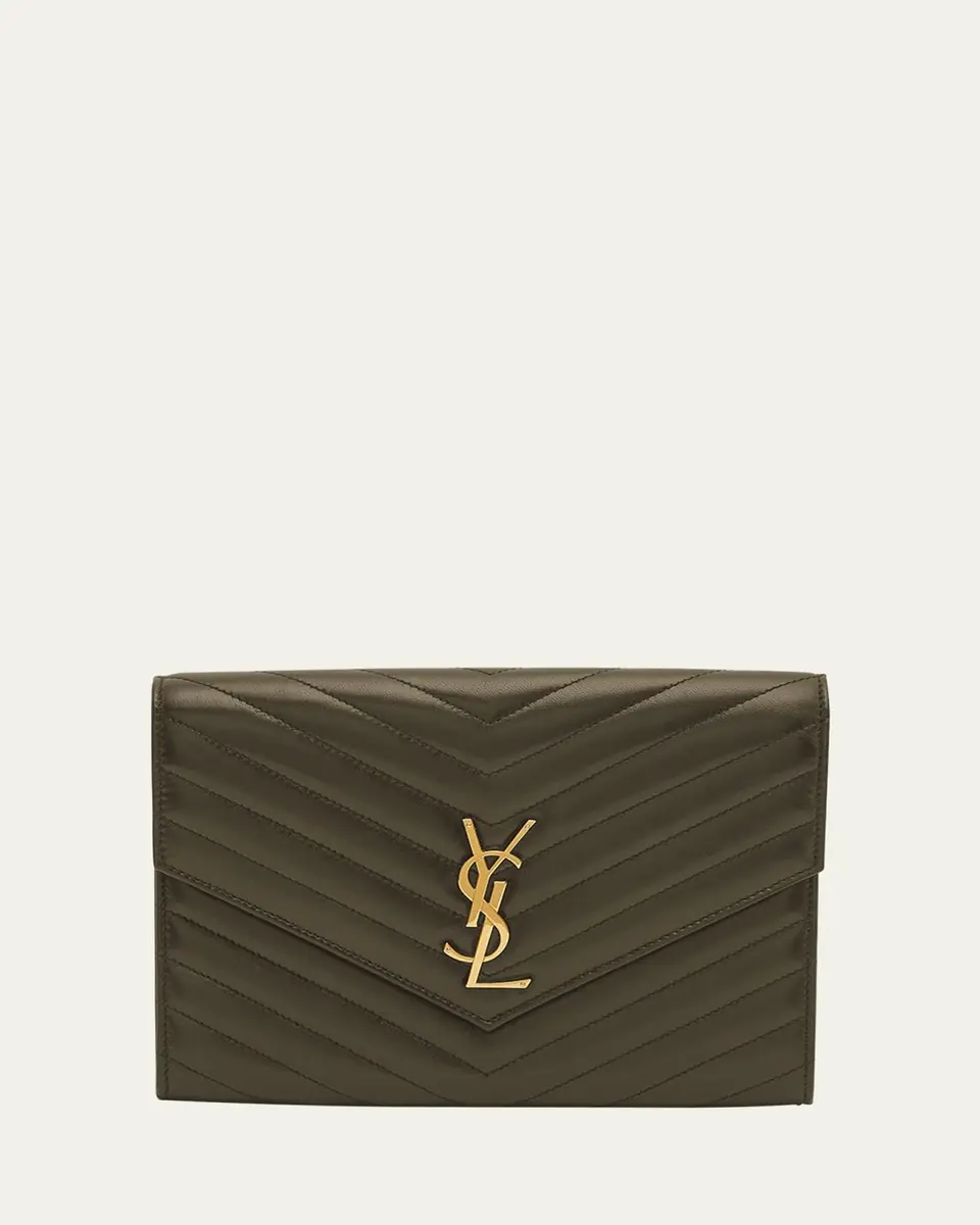 Saint Laurent Cassandre YSL Monogram Flap Clutch Bag in Smooth Leather | Thumbnail 7 Saint Laurent Cassandre YSL Monogram Flap Clutch Bag in Smooth Leather | Thumbnail 7