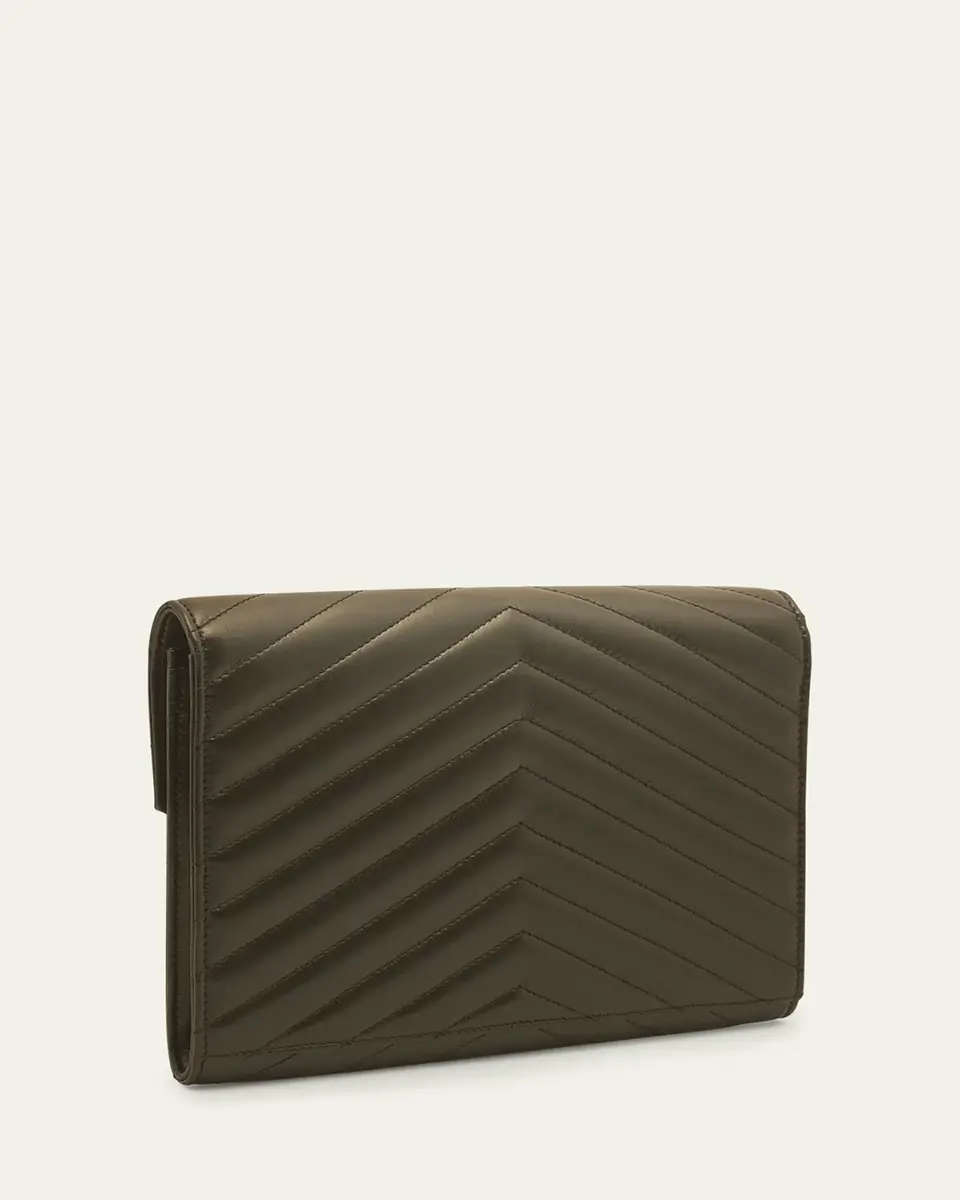Saint Laurent Cassandre YSL Monogram Flap Clutch Bag in Smooth Leather | Thumbnail 9 Saint Laurent Cassandre YSL Monogram Flap Clutch Bag in Smooth Leather | Thumbnail 9
