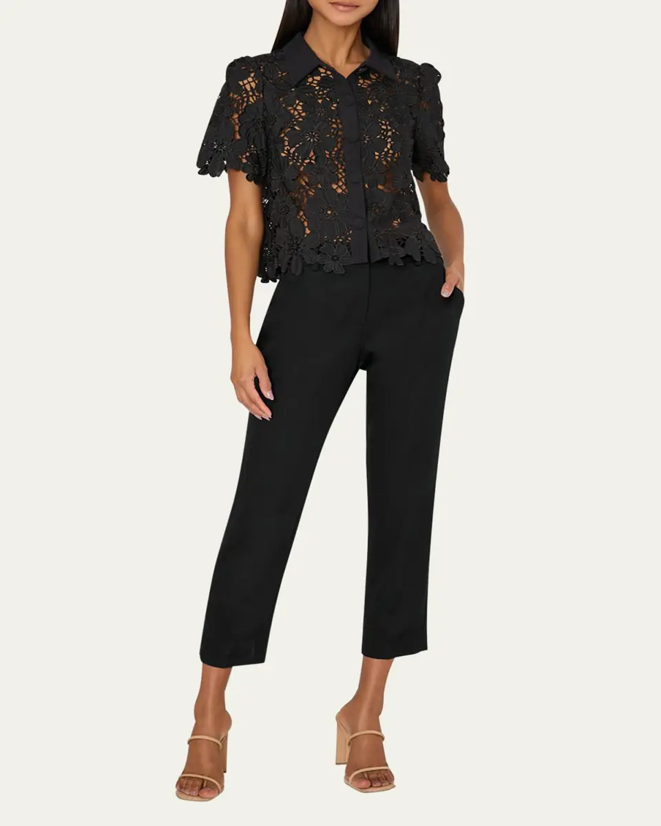 Milly Nicola Cropped Slim Cady Pants | Thumbnail 2