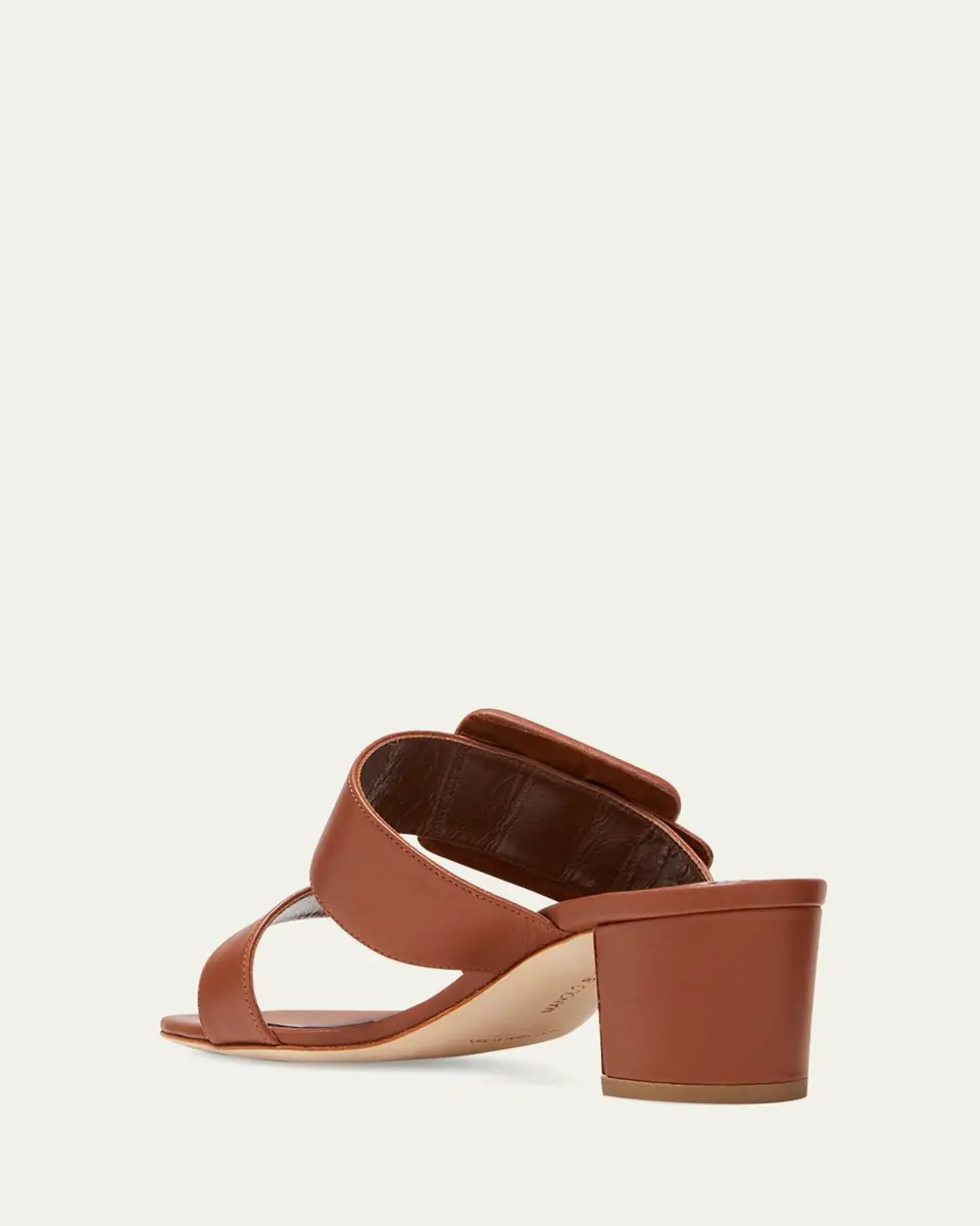 Manolo Blahnik Tituba Leather Buckle Slide Sandals | Thumbnail 2 Manolo Blahnik Tituba Leather Buckle Slide Sandals | Thumbnail 2