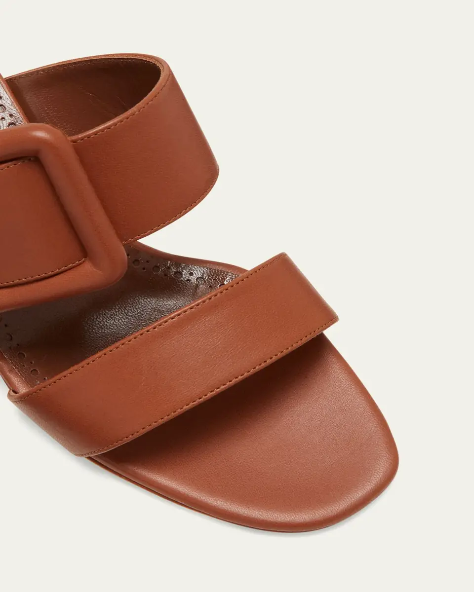 Manolo Blahnik Tituba Leather Buckle Slide Sandals | Thumbnail 3 Manolo Blahnik Tituba Leather Buckle Slide Sandals | Thumbnail 3