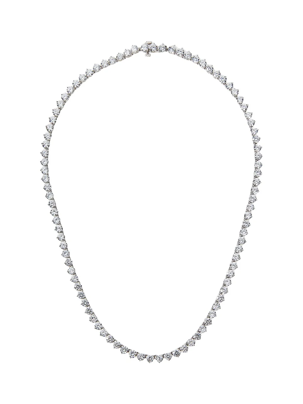 FANTASIA by DESERIO 0.25 Carats Per Station Three-Prong CZ Tennis Necklace