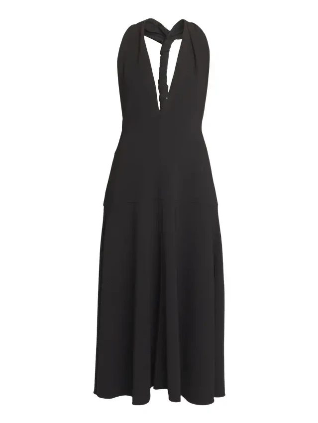 Matte Viscose Crepe Twist-Back Maxi Dress Matte Viscose Crepe Twist-Back Maxi Dress