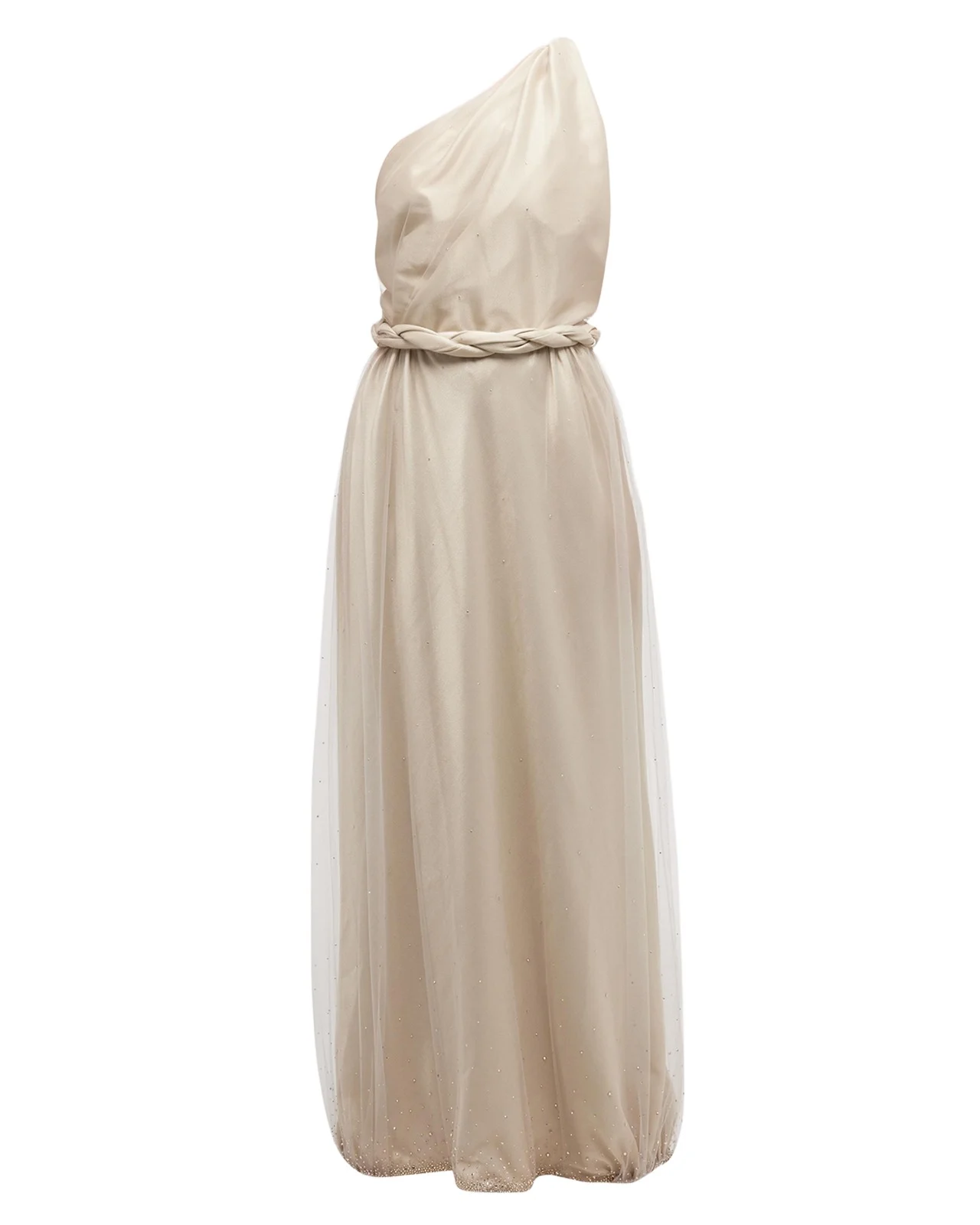Giorgio Armani One-Shoulder Gown with Braided Detail