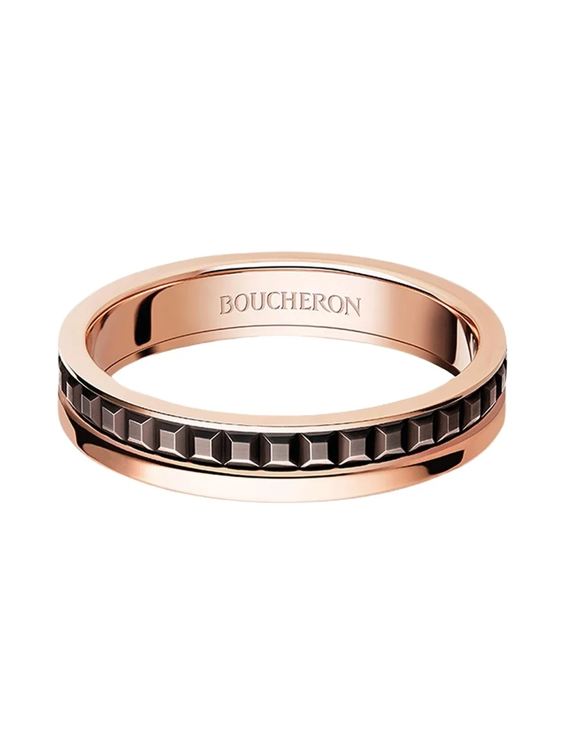 Quatre 18K Rose Gold & Brown PVD Band Ring Quatre 18K Rose Gold & Brown PVD Band Ring