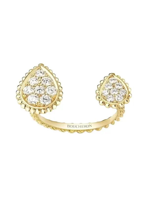 Serpent Boheme Diamond 2-Motif Ring in Yellow Gold