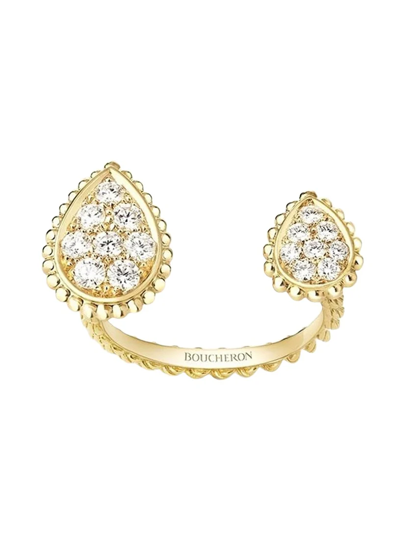 Serpent Boheme Diamond 2-Motif Ring in Yellow Gold