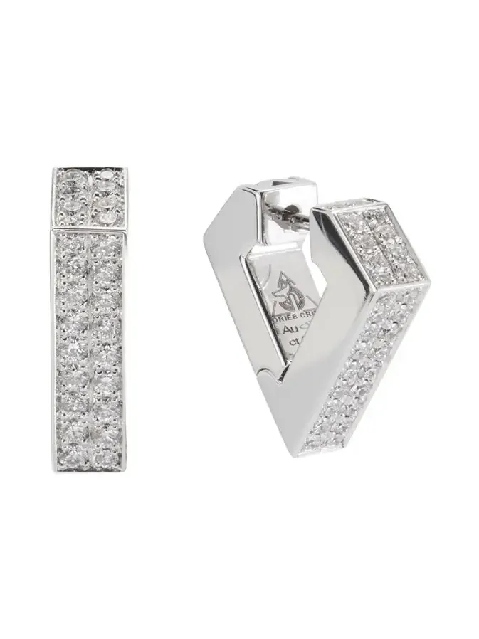 18k White Gold Medium Diamond Brute Diamanti Earrings 18k White Gold Medium Diamond Brute Diamanti Earrings