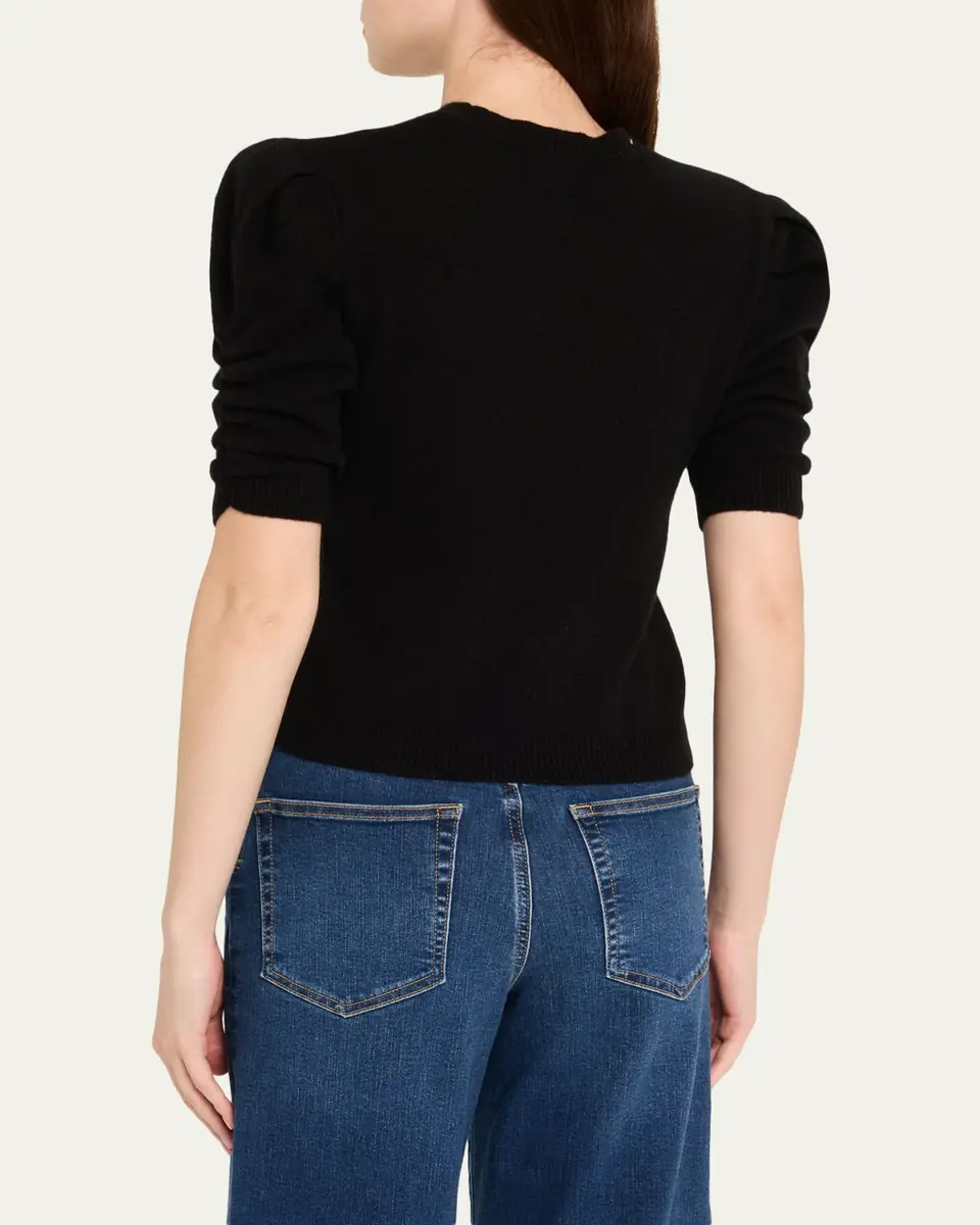FRAME Ruched Cashmere-Wool Sweater | Thumbnail 3 FRAME Ruched Cashmere-Wool Sweater | Thumbnail 3