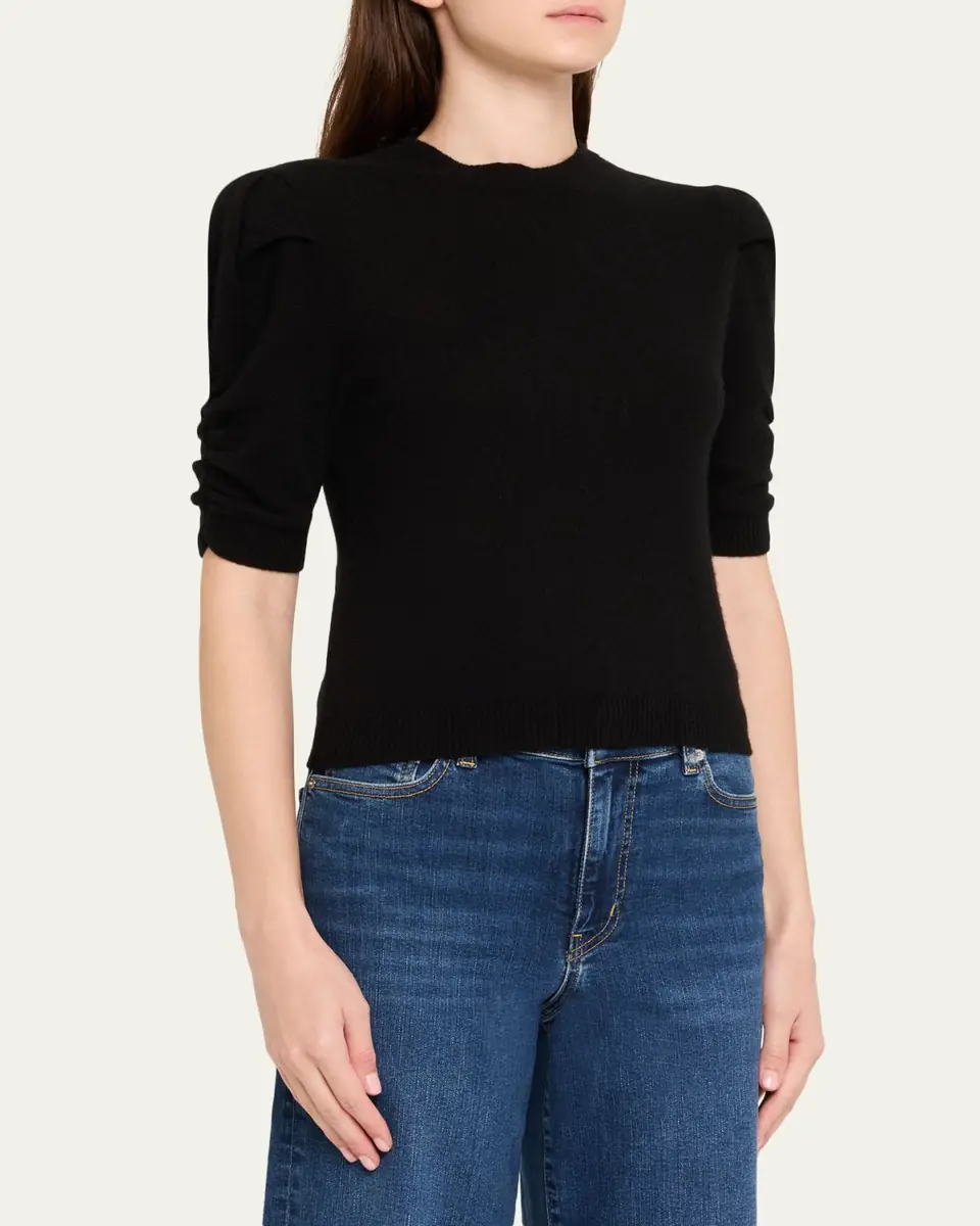 FRAME Ruched Cashmere-Wool Sweater | Thumbnail 4 FRAME Ruched Cashmere-Wool Sweater | Thumbnail 4