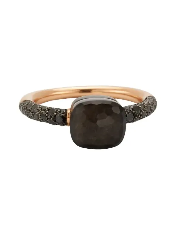 NUDO Petite 18k Gold/Titanium Ring with Obsidian & Black Diamond